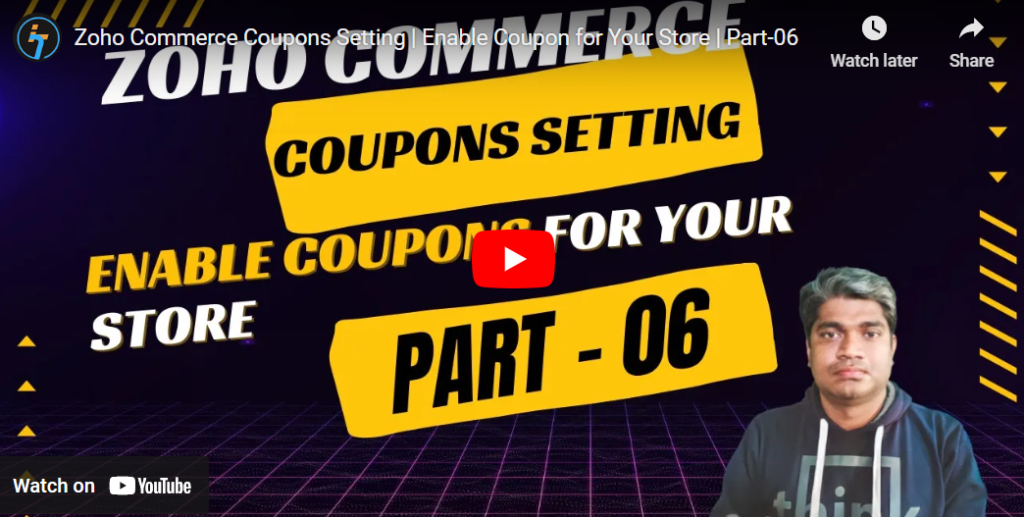 zoho commerce coupon setting